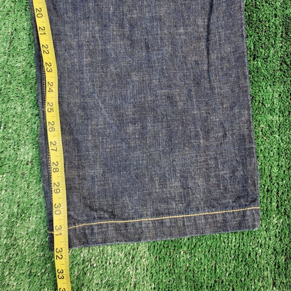 Ecko Unltd. Mens Classic Straight Jeans Blue 5 Pocket Baggy Fit Stitching 40x32 - Picture 9 of 10